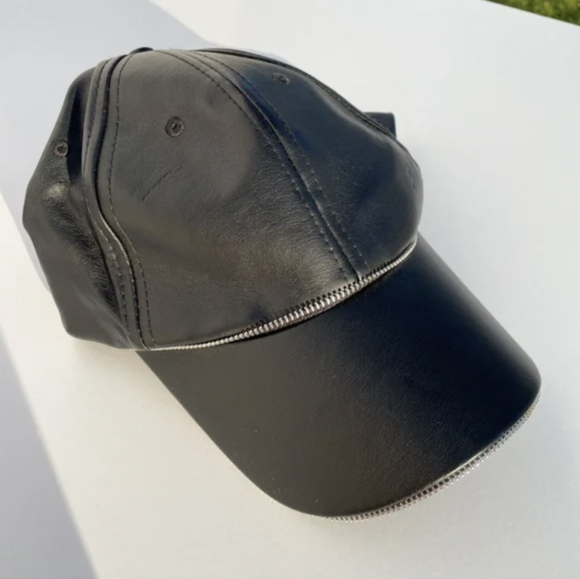 Black Leather Baseball Caps